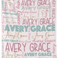 Personalized Cute Name Word Art Multi Colors Fleece Blanket