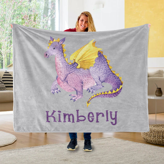 Custom Name Fleece Blanket Dinosaur IV12