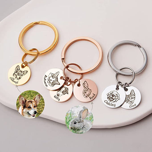 Personalized Pet Portrait Keychain