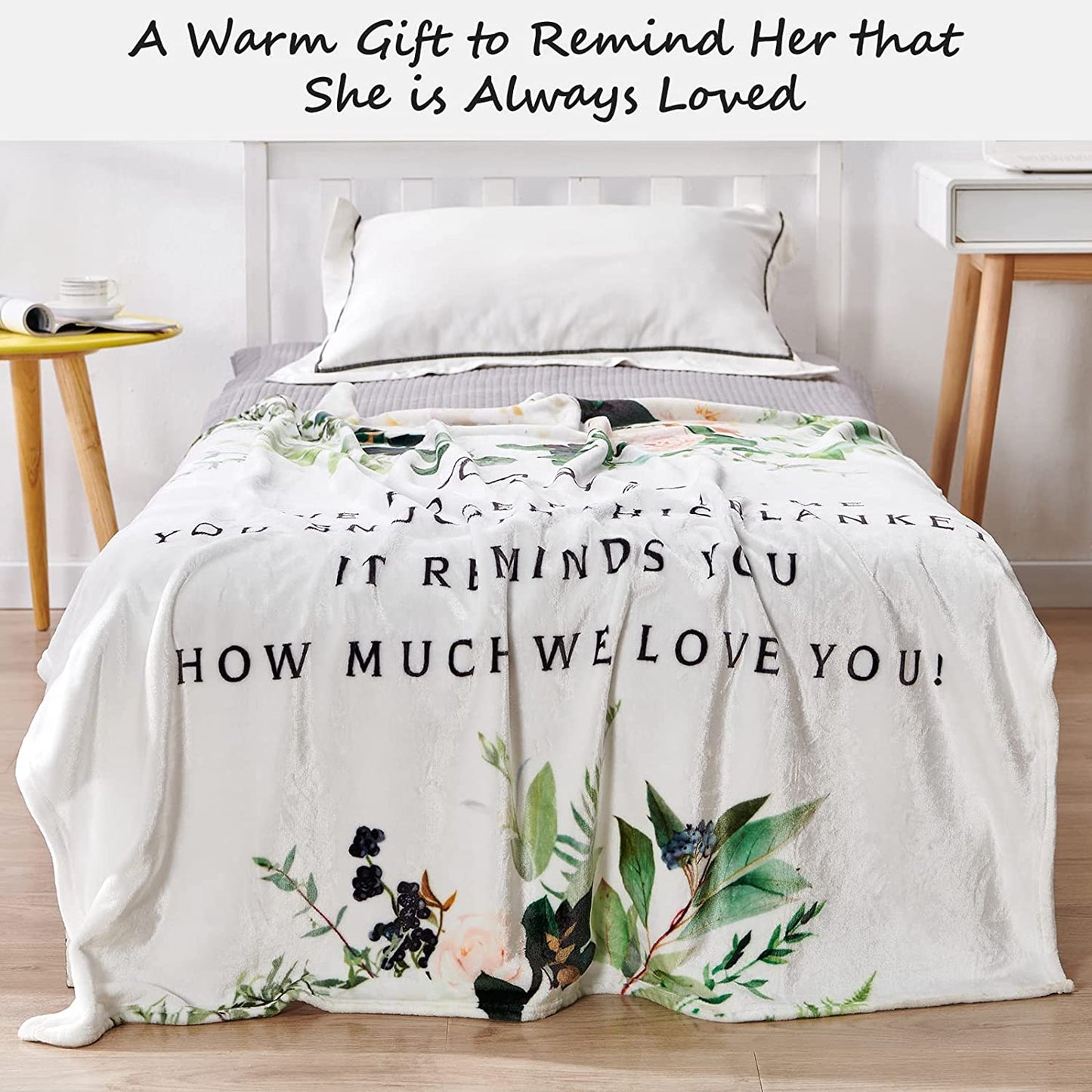 Personalized Mom/Nana/Auntie Blanket Flower How Much We Love You
