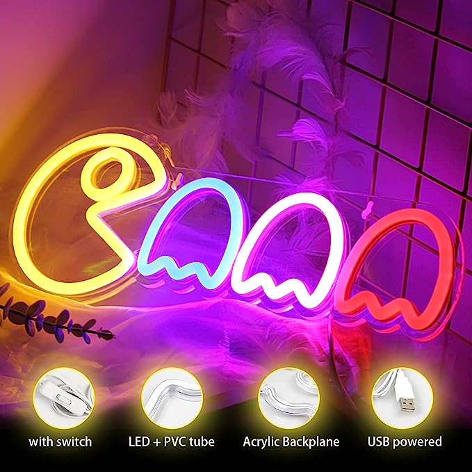 Pac Man Neon Signs for Room: Illuminate Your Space with Retro Gaming Delight - NeonTitle