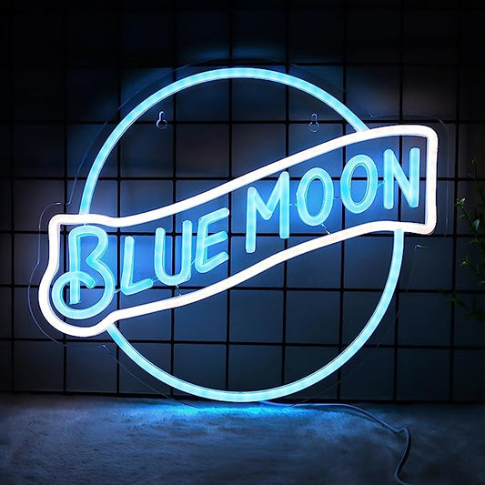 Premium Blue Moon Neon Signs for Business - Boost Your Brand's Visibility Today - NeonTitle