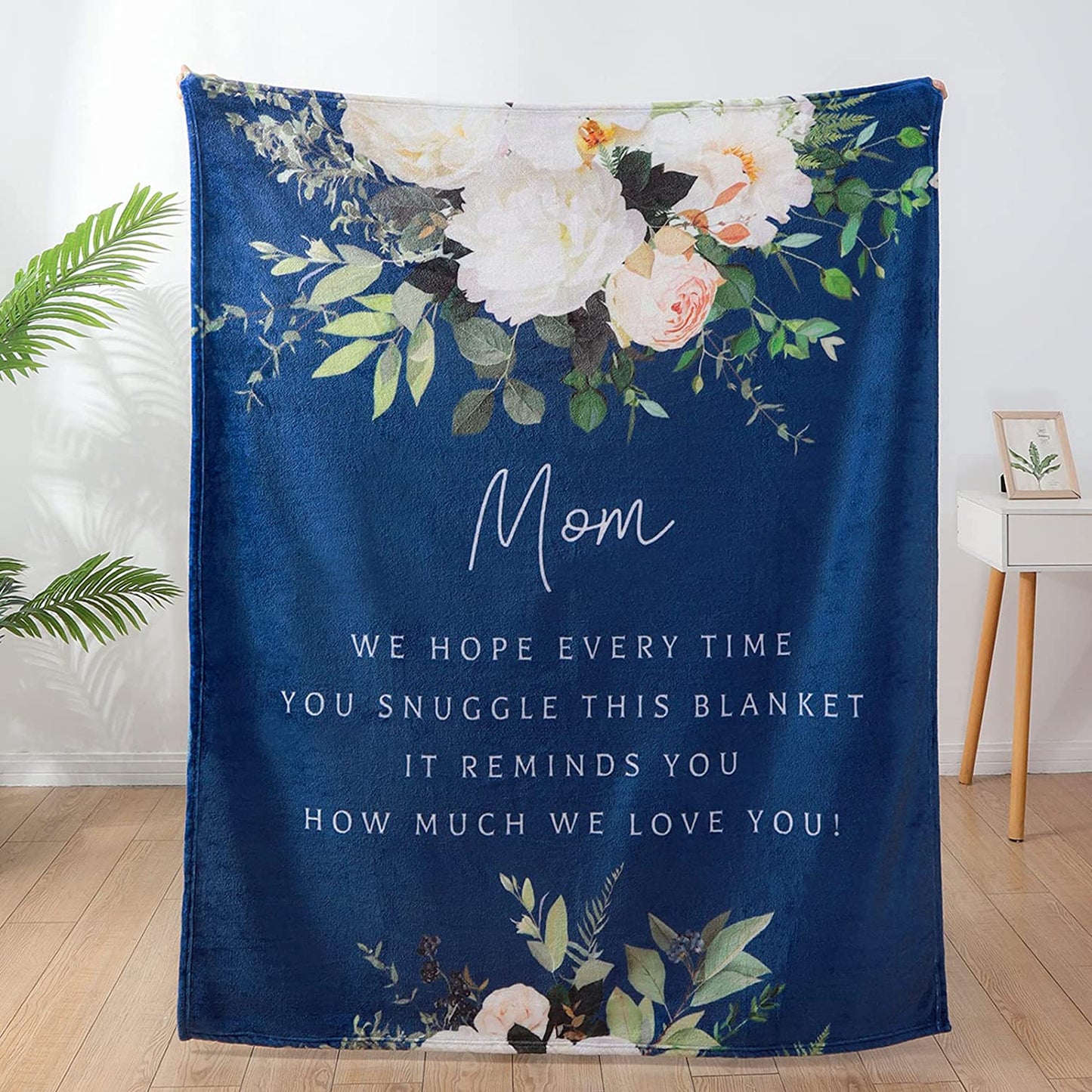 Personalized Mom/Nana/Auntie Blanket Flower How Much We Love You