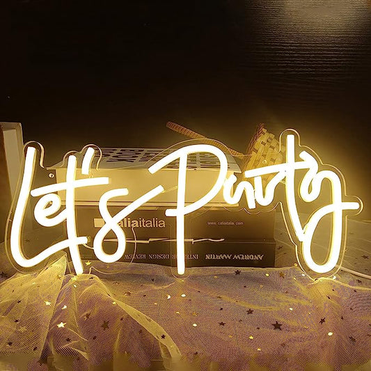 Get the Party Started with Let's Party Neon Sign - Perfect for Parties and Holidays - NeonTitle