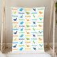 Custom Name Fleece Cartoon Dinosaur Blanket II14
