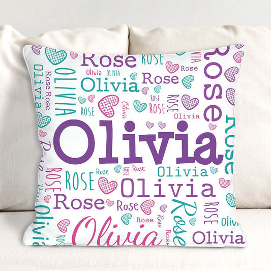 Personalized Baby Word Art Throw Pillow