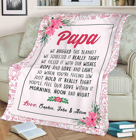 Personalized Mom/Nana/Auntie Flower Blanket