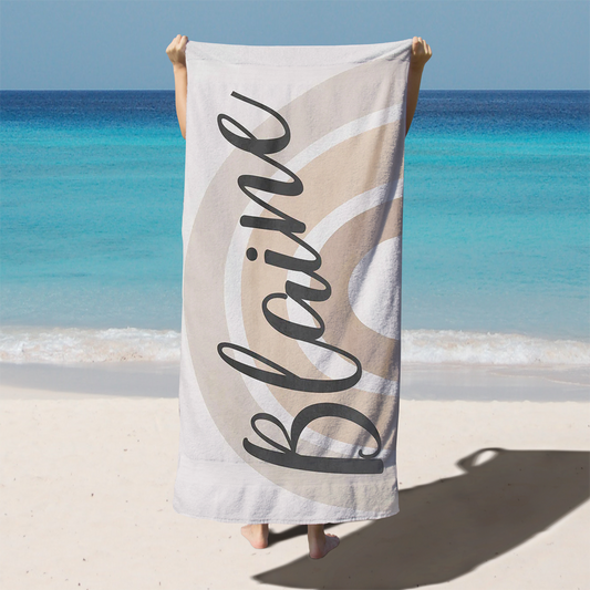 Rainbow Neutral Personalized Kids Beach Towel