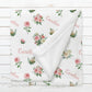 Personalized Name Fleece Roses Blanket for Babies, Toddlers and Kids Blanket II08