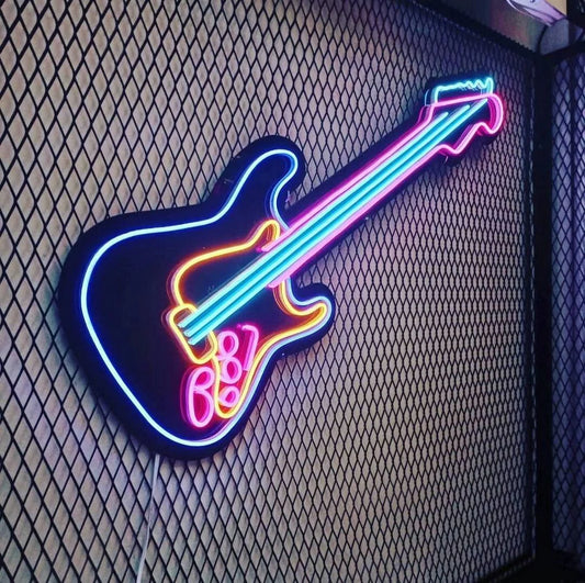 High-Quality Guitar Neon Signs for Business | Boost Your Store's Aesthetic - NeonTitle