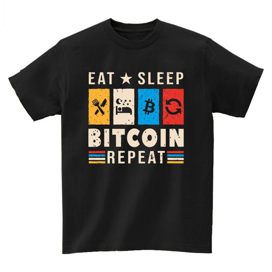 Bitcoin Oversize Shirt T-shirt “Eat Sleep Bitcoin Repeat