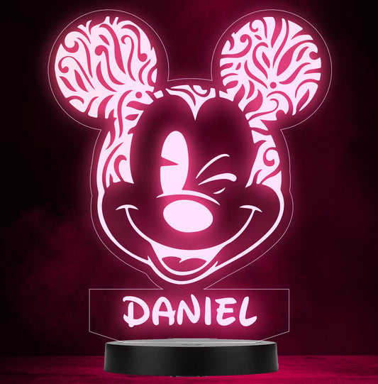 Personalised Colour Change Light LED Bedroom Night Light Boys Girls Mickey