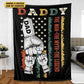 Personalized  Fathers Day Blanket Daddy Hand Bumps