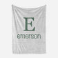 Personalized Fleece Swaddle Bedding Blanket With Initial Navy