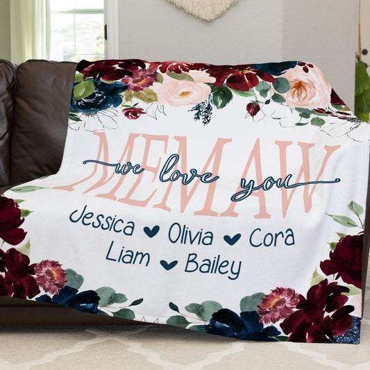 Personalized  Flora Mom/Nana/Auntie We Love You Blanket｜11042221