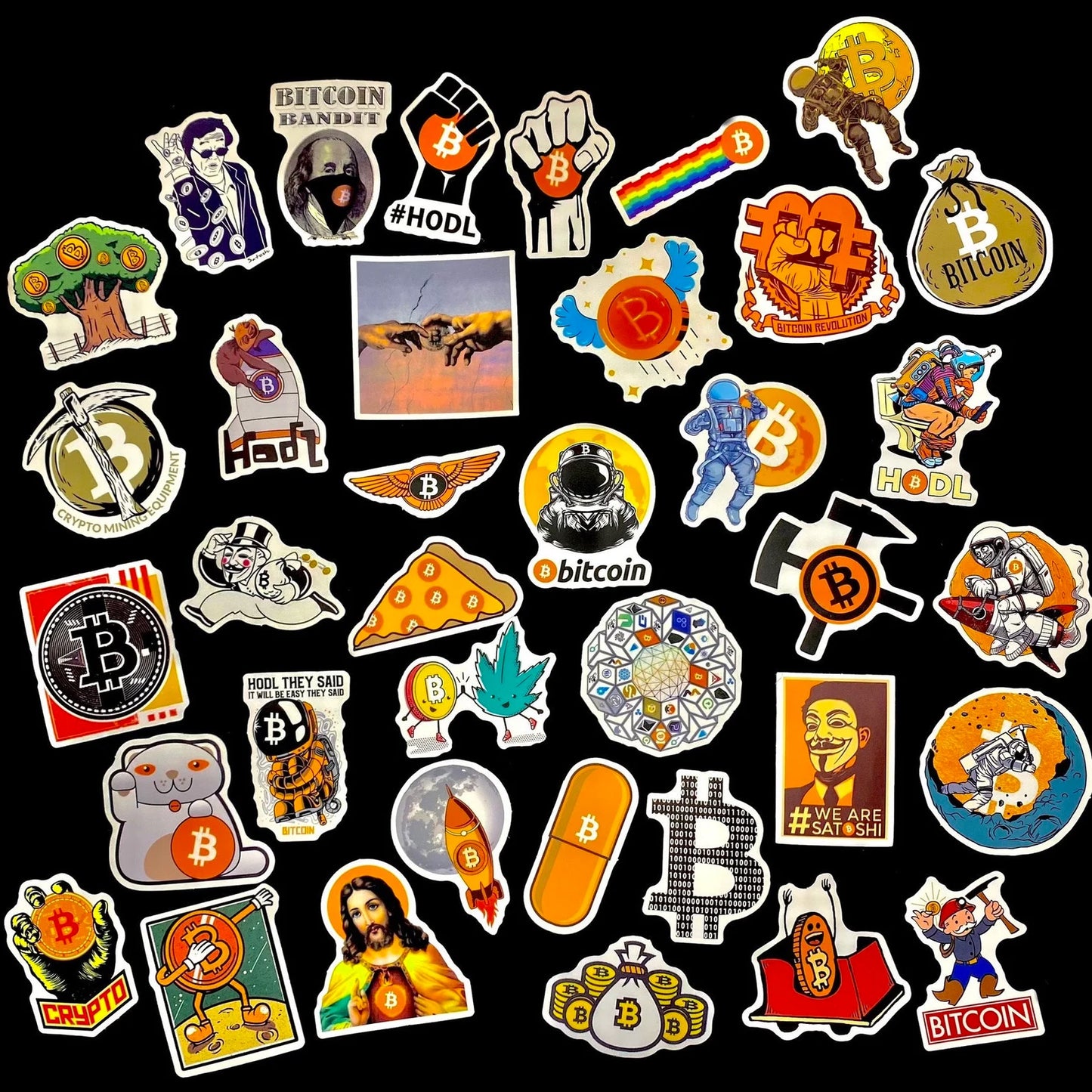 50 Piece Cryptocurrency & Bitcoin Stickers