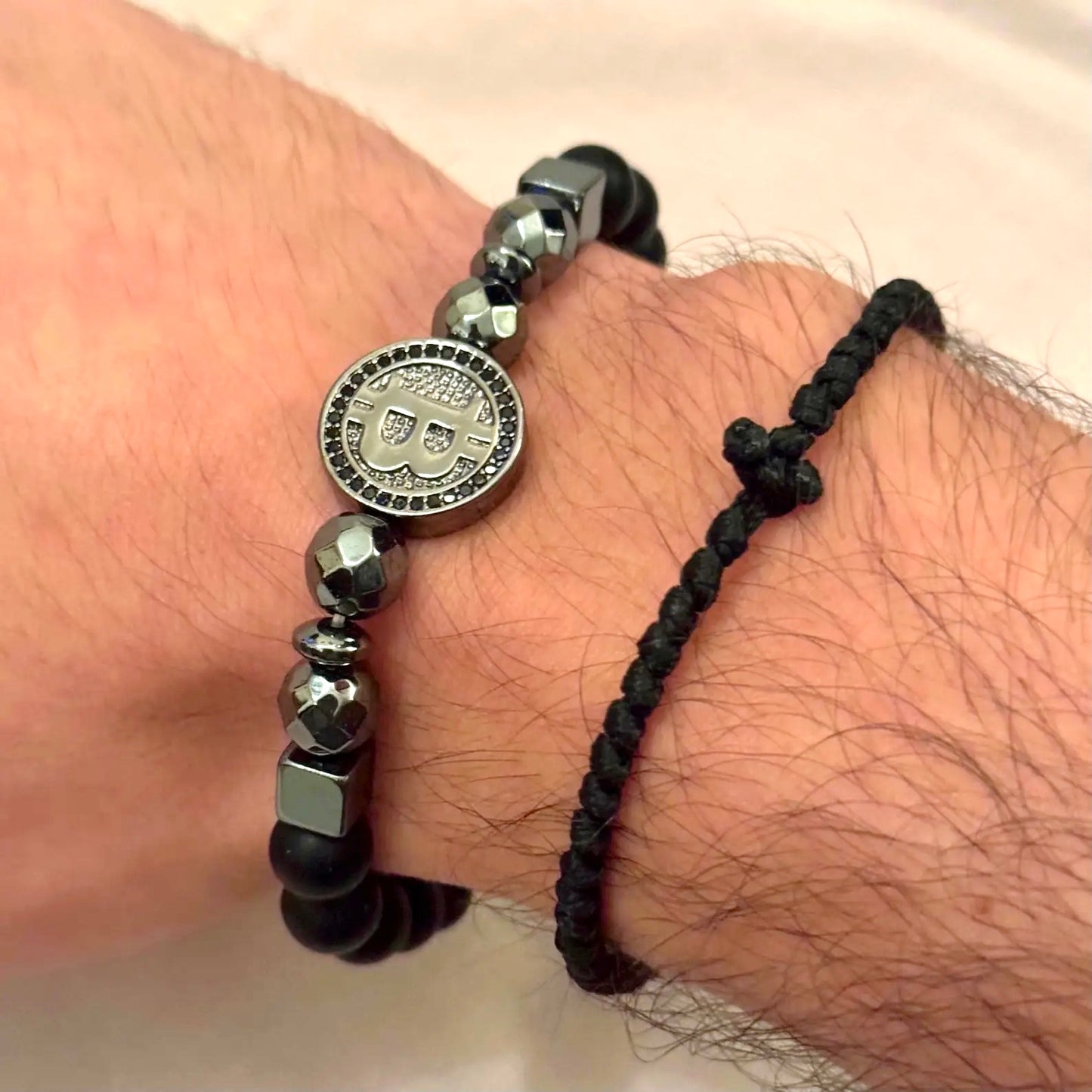 Bitcoin Bracelet Double Black