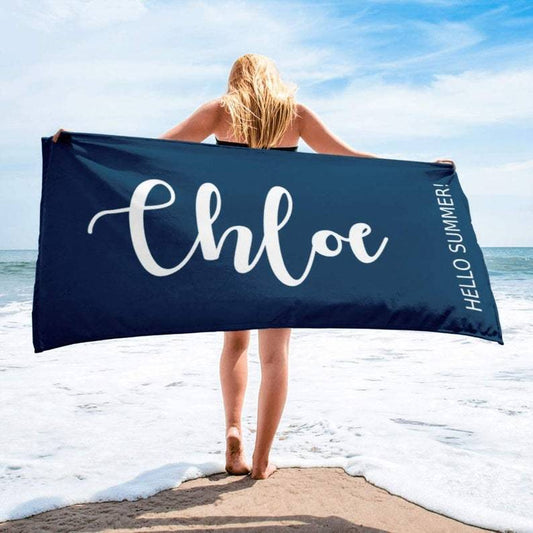 Personalized Beach Towels Hello Summer