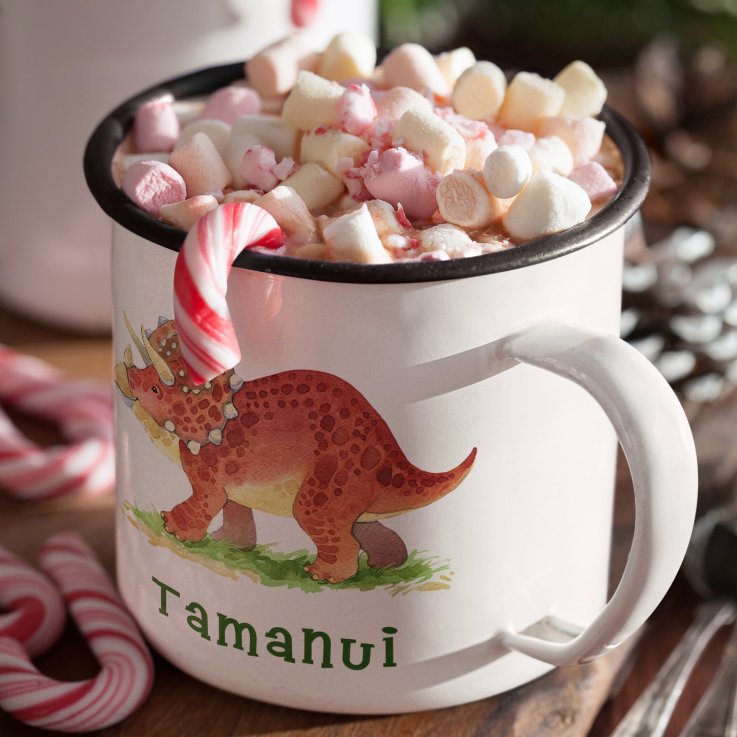 Personalized Multi Colors Rim Enamel Dinosaur Mug | 22112822