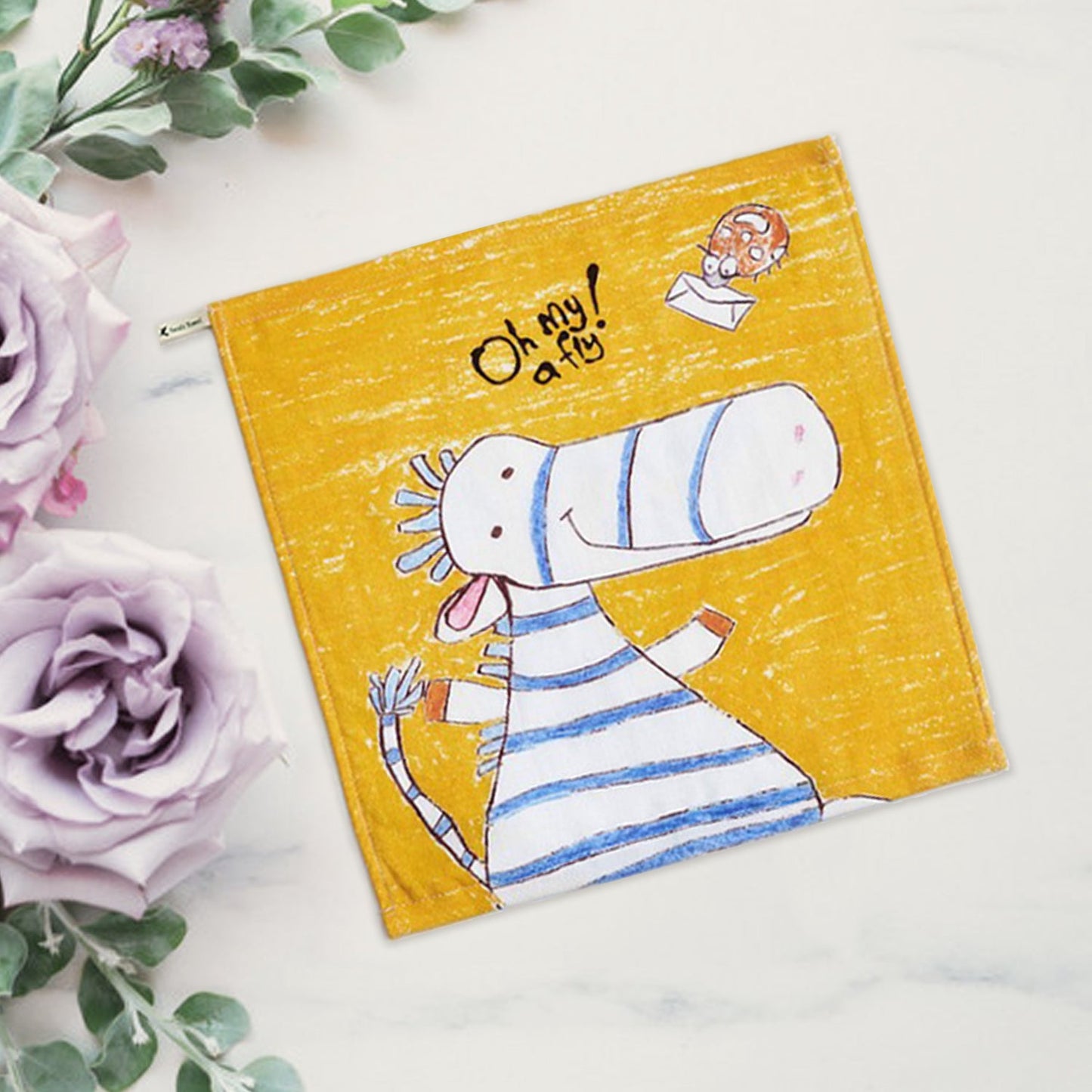 Personalized Cute Illustration Cotton Towel Embroidery With Kid's Name