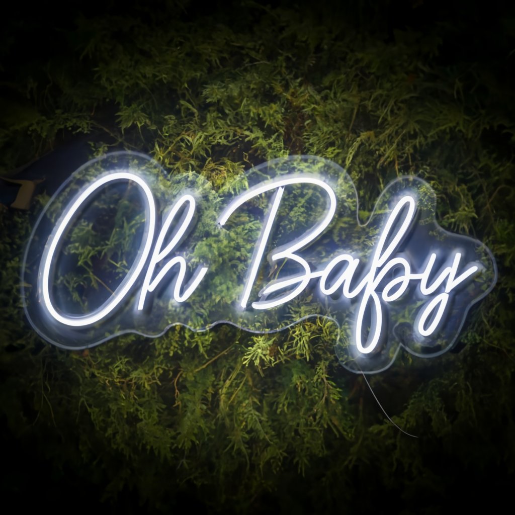 Oh Baby Neon Sign – The Perfect Sparkle for Your Wedding Celebration - NeonTitle