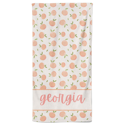 Just Peachy Personalized Kids Beach Towel
