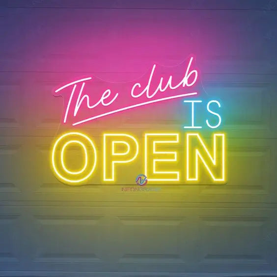 The Club is Open Neon Sign - Enhancing the Ambience of Your Club with a Stylish and Vibrant Touch - NeonTitle